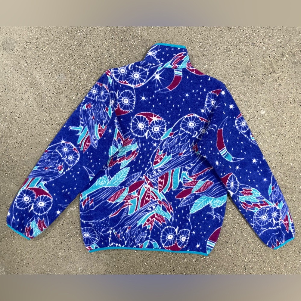 Rare Patagonia Synchilla Owl Harvest Moon pullover fleece adult size Small - Picture 10 of 12